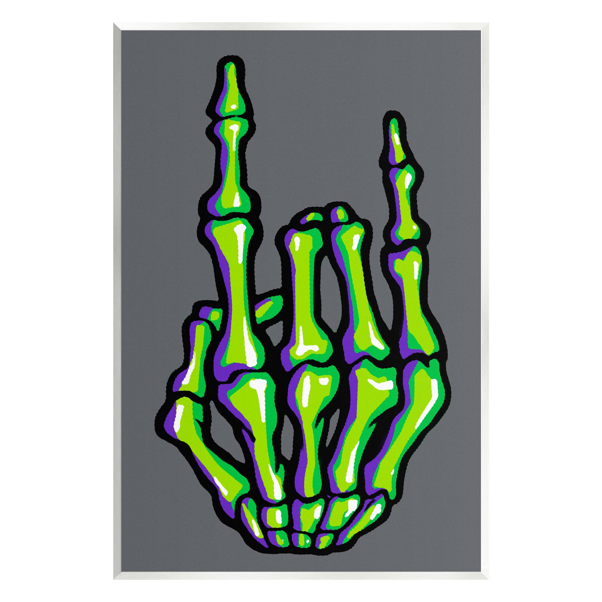Stupell Industries Rock On Skeleton Hand Wall Plaque